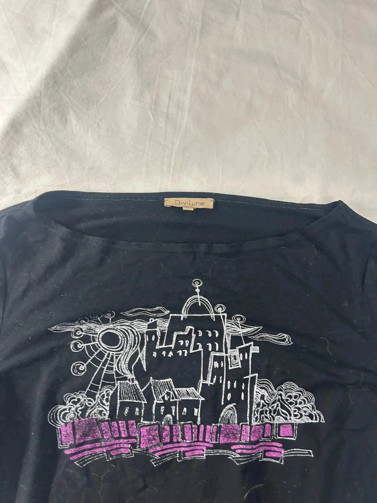 Zwarte vintage geprinte trui Di Vilune van viscose – photo 6